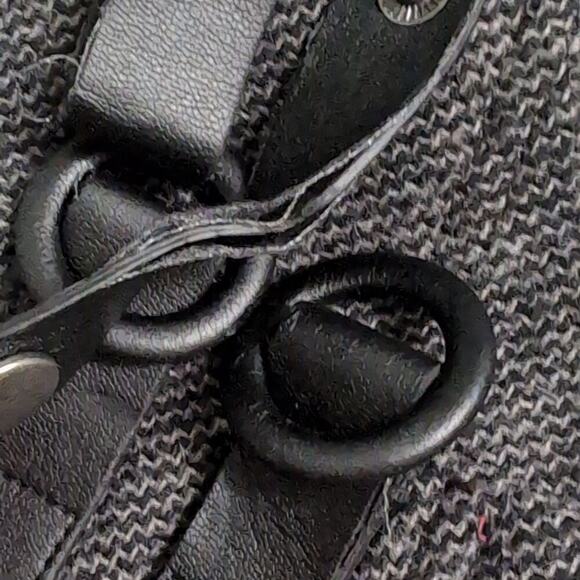 Prana Quincy Skirt Grey Coal Wool Blend Wrap Buckle Closure Plaid Lining Size M - Picture 4 of 9